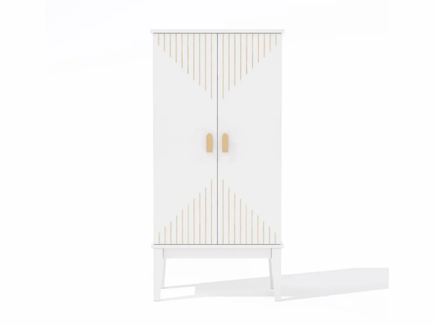 ModernLuxe Buffet de cocina 59x30x120cm - 2 puertas de almacenamiento con estantes - estilo retro - Blanco Outlet
