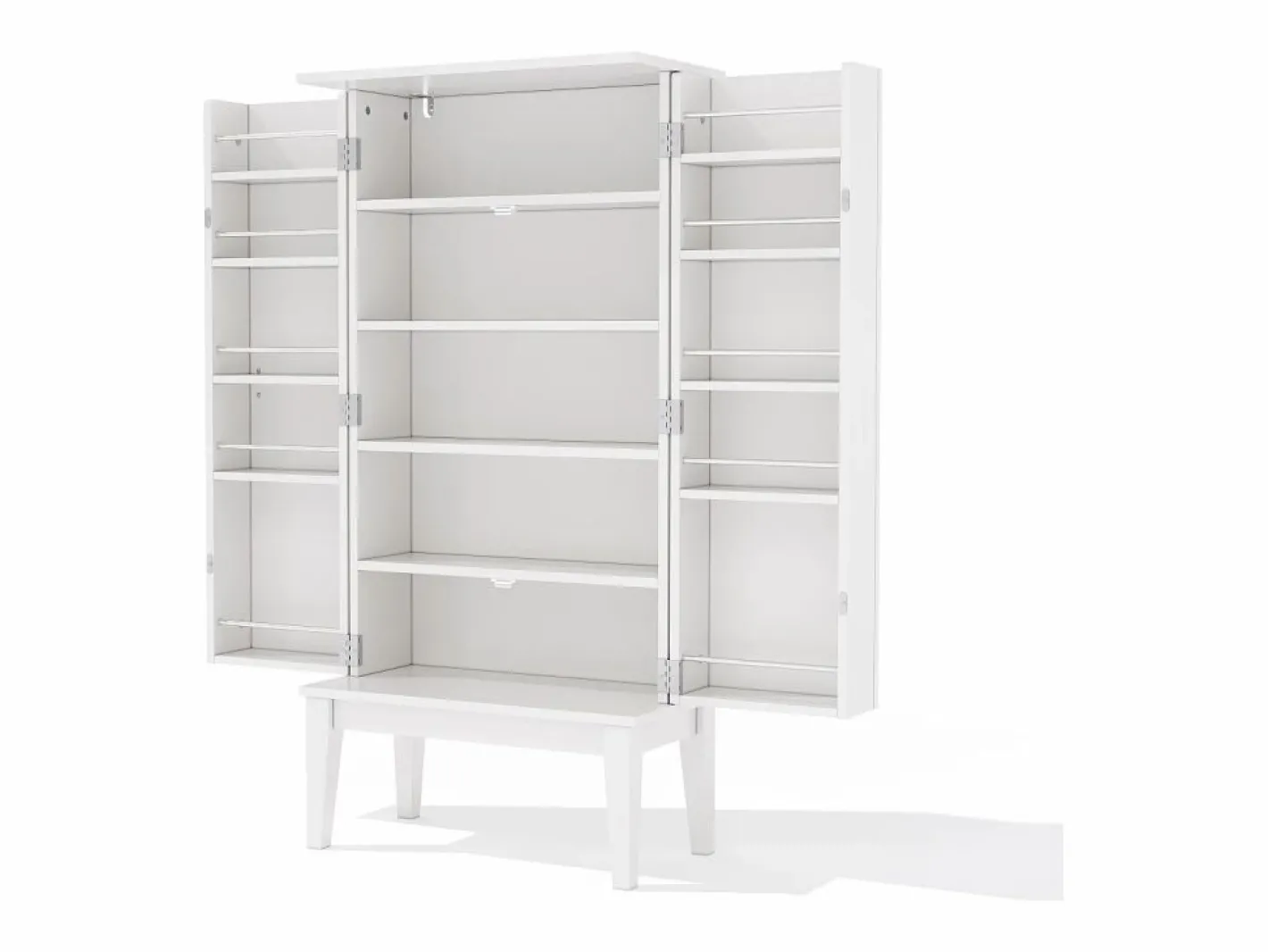 ModernLuxe Buffet de cocina 59x30x120cm - 2 puertas de almacenamiento con estantes - estilo retro - Blanco Outlet