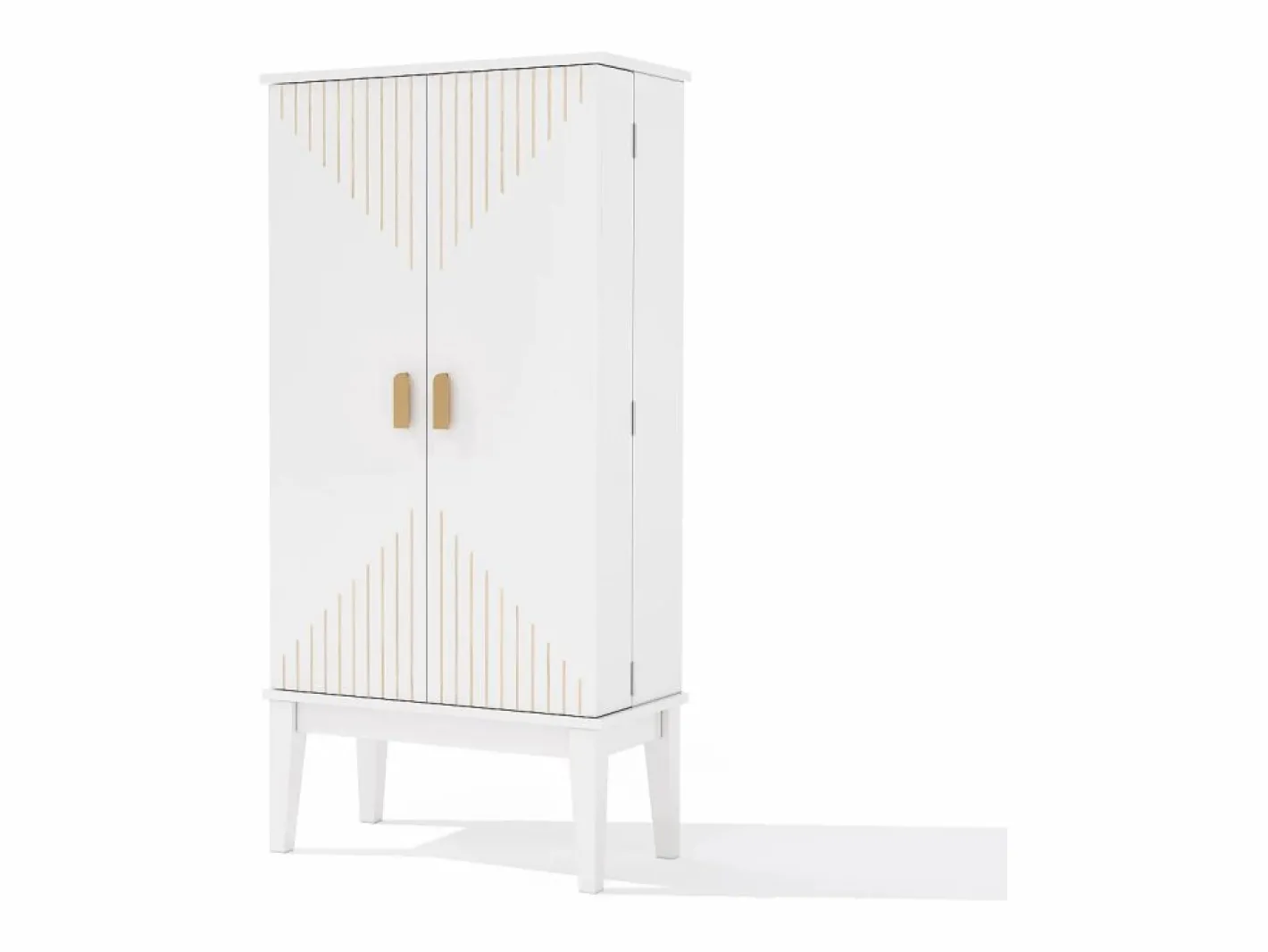 ModernLuxe Buffet de cocina 59x30x120cm - 2 puertas de almacenamiento con estantes - estilo retro - Blanco Outlet