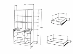 Buffet Hugo haaus, Roble Artisan/Blanco, 100 x 44 x 188 cm^ Online
