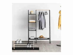 Burro de Ropa 1 Barra 4 Estantes Metal 150x102 cm^5five Outlet