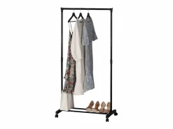Burro de ropa perchero metal con ruedas y 2 barras 75x157x42 cm^ Clearance
