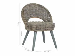 Clicnbuy Butaca de ratán kubu Gris Best