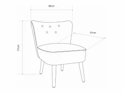 Butaca de 77x58x57 cm de tela antimanchas en color marengo y patas de madera Daven^Cambia tus muebles Clearance