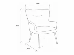Cambia tus muebles Butaca y pouf de 89x69x70 cm y 35x37x45,5 cm de tela en cielo y patas de metal India Azul New