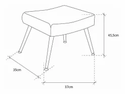 Cambia tus muebles Butaca y pouf de 89x69x70 cm y 35x37x45,5 cm de tela en cielo y patas de metal India Azul New