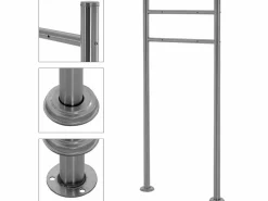 Buzón antracita con mármol exterior con soporte 120 cm compartimento periódicos^ML-DESIGN Sale