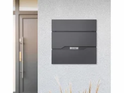 Buzón correos acero antracita casillero para portal caja de periódico 2 llaves^ML-DESIGN Hot