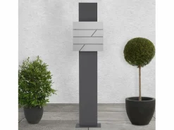 ML-DESIGN Buzón correos acero gris claro casillero depósito periódico soporte cartas 170cm Gris antracita Hot