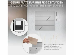 ML-DESIGN Buzón correos acero gris claro casillero depósito periódico soporte cartas 170cm Gris antracita Hot