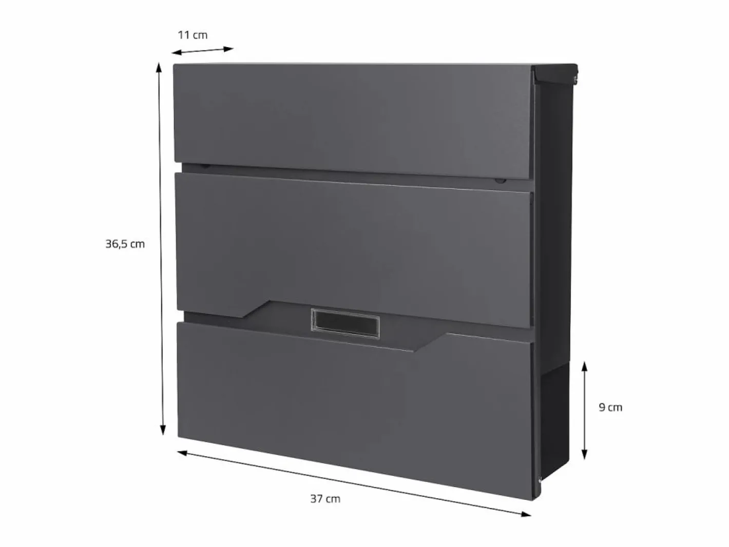 ML-DESIGN Buzón|Buzón correos en pie antracita casillero depósito periódico cartas soporte 170cm
