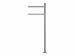 ML-DESIGN Buzón|Buzón de acero inoxidable antracita de correo periodicos + poste 120cm plata