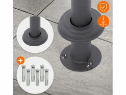 ECD Germany Buzón de acero inoxidable para correos y periodicos + base poste 120cm antracita Gris antracita Outlet