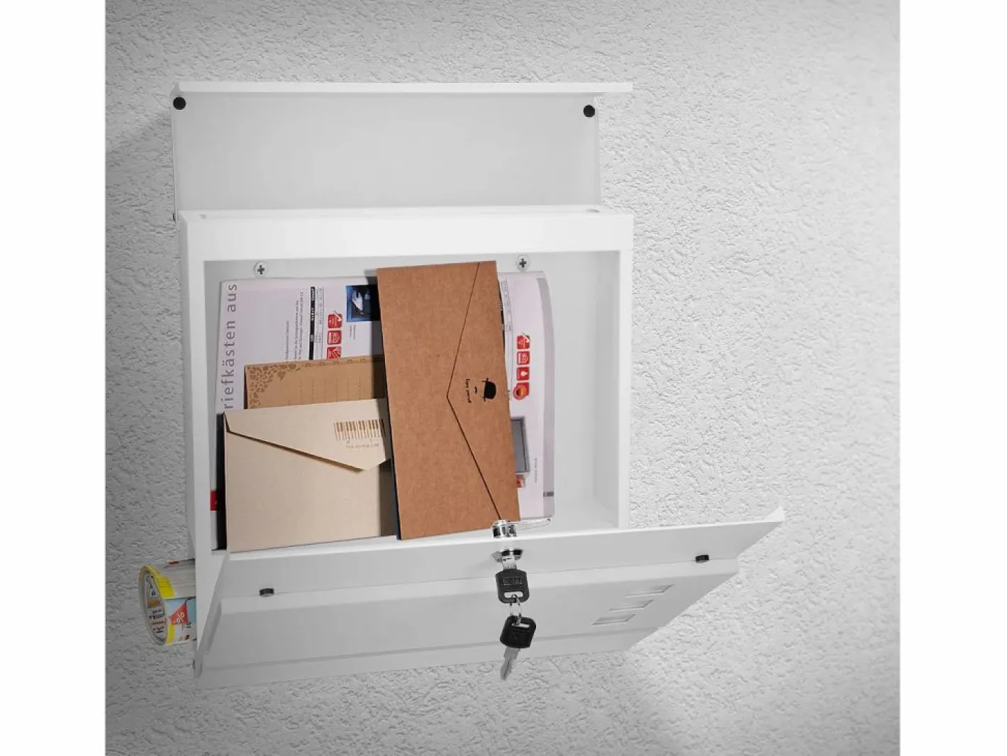 Buzón de correos acero casillero con compartimiento de periódico 2 llaves^ECD Germany Clearance