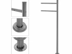 ML-DESIGN Buzón de correos con soporte con compartimento para periódicos antracita mate Gris antracita Outlet
