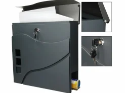 ECD Germany Buzón|Buzón de pared con 2 llaves incl. acero antracita