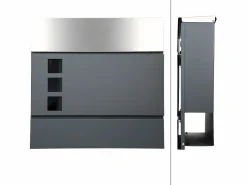 Buzón de pared con compartimento para periódicos 3 ventanas^ECD Germany New