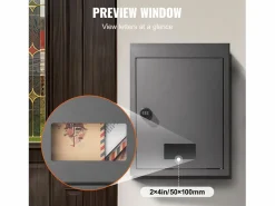 Buzón de Pared Empotrado SucceBuy 320x158x430mm, Oscuro – Estilo Empotrado Elegante y Funcional^ Hot
