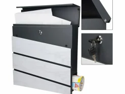 Buzón de pared moderno mármol blanco acero óptico^ML-DESIGN Best
