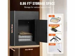 Buzón de Pared SucceBuy – Acero Robusto, 33x18x43 cm, Cerradura de Combinación, – Almacenamiento Seguro del Correo Negro Discount