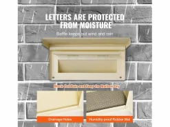 Buzón|Buzón de Pared SucceBuy 31.8 x 16 x 42.9 cm, Buzón de Acero Robusto con Cerradura de Combinación, – Almacenamiento Seguro del Correo