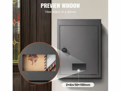 Buzón de Pared SucceBuy, Buzón de Acero Robusto con Cerradura de Combinación, 31.8 x 16 x 43 cm, – Seguro y Elegante Negro Best