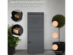 Buzón para paquetes antracita acero galvanizado compartimento solapa paquetería^ML-DESIGN Sale