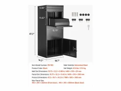 Buzón SucceBuy Buzón de Entrega para Exteriores con Cerradura, 119 cm, Buzón de Entrega Seguro^ Online