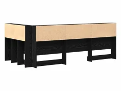 Clicnbuy Cabecero Y Puente De Cama|Cabecera de almacenamiento con estante Roble 100 cm