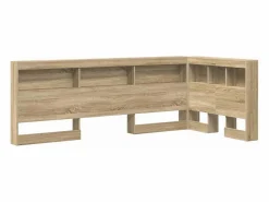 Clicnbuy Cabecera de almacenamiento con estante Roble Sonoma 90 cm Marru00f3n Hot