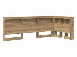 Clicnbuy Cabecero Y Puente De Cama|Cabecera de almacenamiento con estante Roble artisan 90 cm