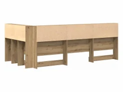 Clicnbuy Cabecero Y Puente De Cama|Cabecera de almacenamiento con estante Roble artisan 90 cm