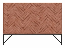 Vente-unique Cabecero Y Puente De Cama|Cabecero 170 cm de madera de acacia y metal natural y negro - VEDILA