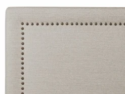 Vente-unique Cabecero Y Puente De Cama|Cabecero acabado con tachuelas 190 cm en tela efecto lino - ALVISE