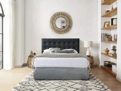 Cabecero acolchado 180 cm en polipiel negra - FRANCESCO^Vente-unique Discount