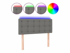 Cabecero con LED de tela oscuro 100x5x78/88 cm^Clicnbuy Sale