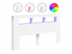 vidaxl Cabecero con LED madera de ingeniería 180x18,5x103,5 cm Blanco Hot