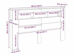 vidaxl Cabecero con LED madera de ingeniería 180x18,5x103,5 cm Blanco Hot