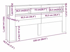 Cabecero con LED madera de ingeniería 220x18,5x103,5 cm^vidaxl Best