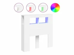 vidaxl Cabecero Y Puente De Cama|Cabecero con LED madera de ingeniería 100x18,5x103,5 cm