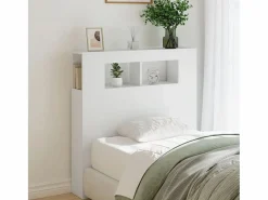 vidaxl Cabecero Y Puente De Cama|Cabecero con LED madera de ingeniería 100x18,5x103,5 cm