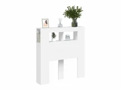 vidaxl Cabecero Y Puente De Cama|Cabecero con LED madera de ingeniería 100x18,5x103,5 cm