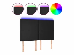 vidaxl Cabecero Y Puente De Cama|Cabecero con luces LED cuero sintético 144x5x118/128 cm