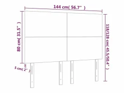 vidaxl Cabecero Y Puente De Cama|Cabecero con luces LED cuero sintético 144x5x118/128 cm