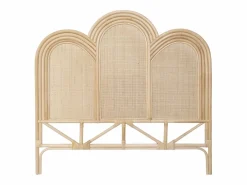 Vente-unique Cabecero Y Puente De Cama|Cabecero de cama 140 cm en ratán color natural - JAKOBIA