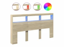 Cabecero de cama con LED roble Sonoma 180x17x102 cm^Clicnbuy Discount