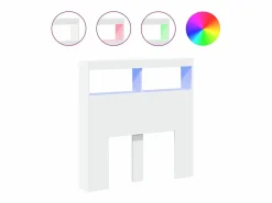 vidaxl Cabecero de cama con LED 100x17x102 cm Blanco Outlet