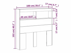 vidaxl Cabecero de cama con LED 100x17x102 cm Blanco Outlet