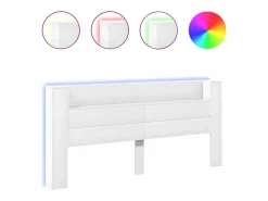 Clicnbuy Cabecero de cama con LED 220x16,5x103,5 cm Blanco Sale
