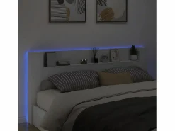 Clicnbuy Cabecero de cama con LED 220x16,5x103,5 cm Blanco Sale